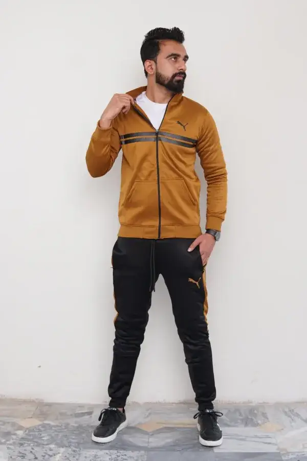 Puma Track Suit Brown Winter Fleece - Image 4