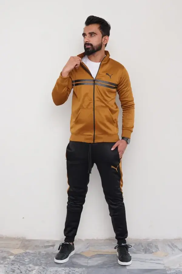 Puma Track Suit Brown Winter Fleece - Image 5