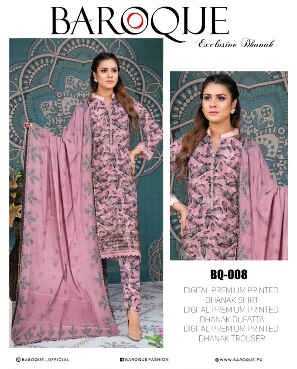 Ladies Unstitched Fabric by"BAROQUE" for Winter Collection