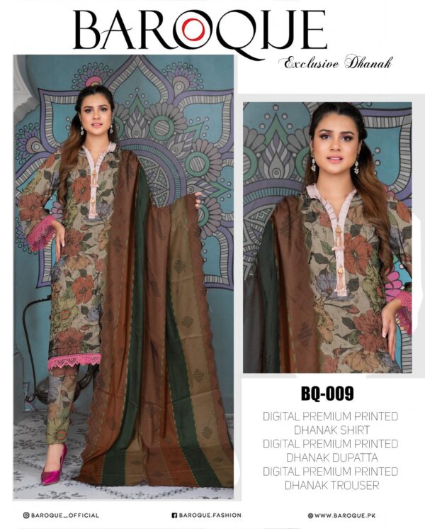 Ladies Unstitched Fabric by"BAROQUE" for Winter Collection