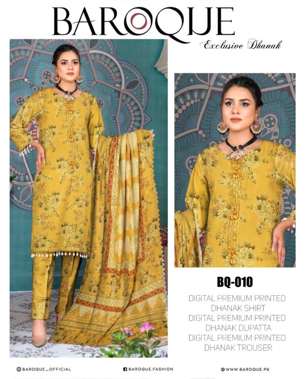 Ladies Unstitched Fabric by"BAROQUE" for Winter Collection