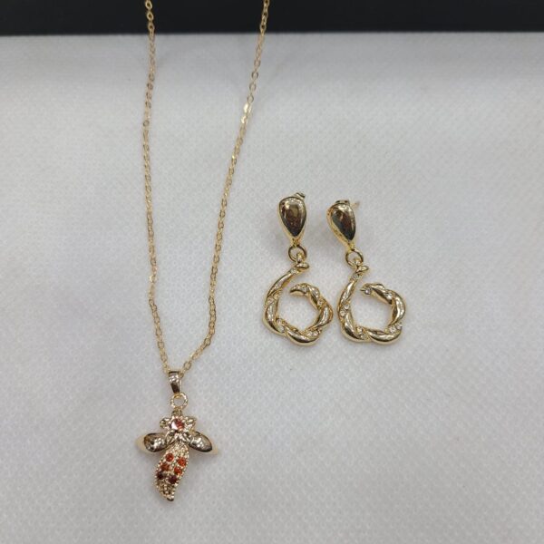 Gold Locit Necklace & Earring Exclusive at Rs.Each Set - Image 14