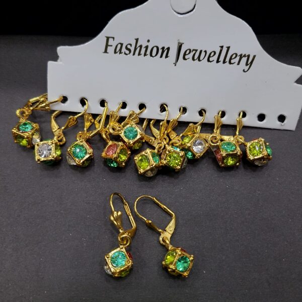 Stone Earrings 10 Pieces Per Card Each Card - Image 2