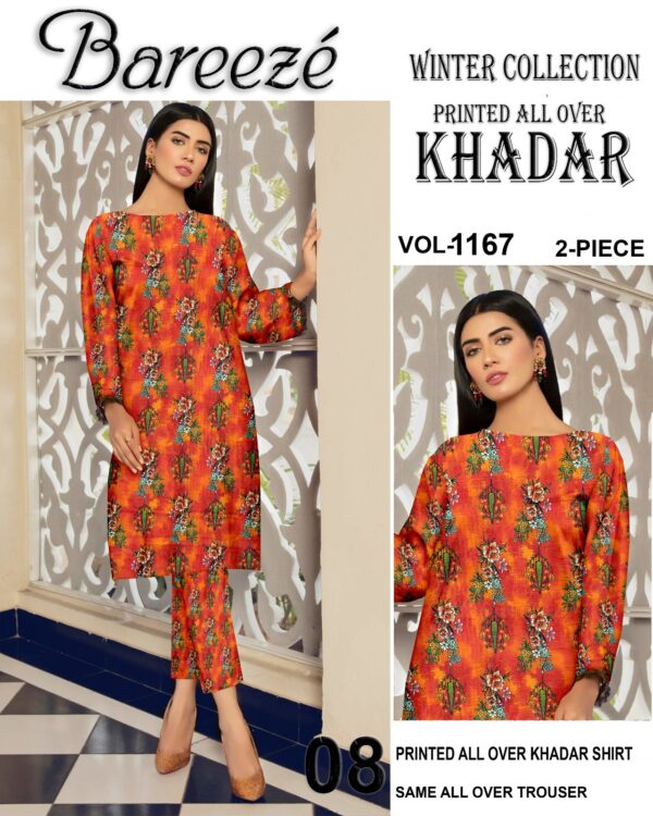 Ladies Unstitched Fabric by"BAREEZA" for Winter Collection 2PC - Image 5