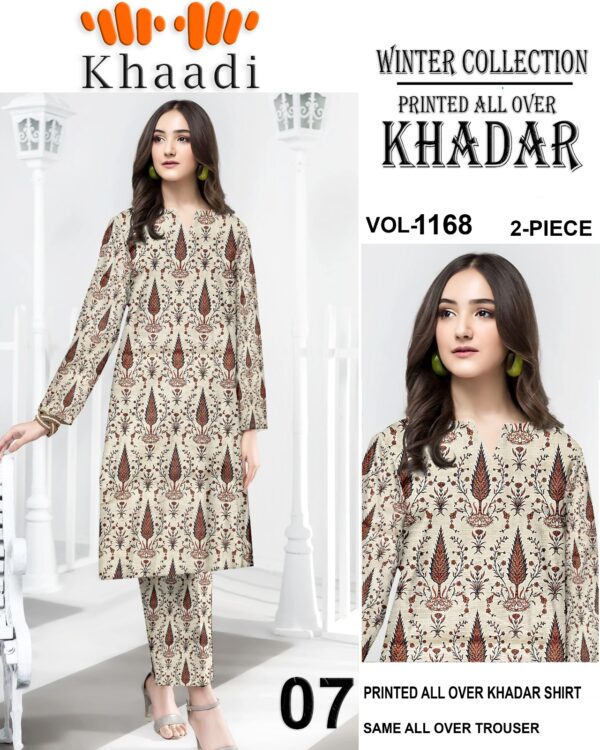 Ladies Unstitched 2pc Fabric by"Khaadi" for Winter Collection - Image 5