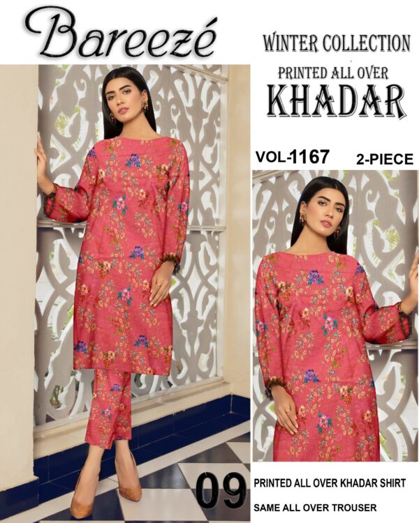 Ladies Unstitched Fabric by"BAREEZA" for Winter Collection 2PC - Image 2