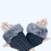 Faux Rabbit Fur Gloves - Image 3