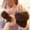 Faux Rabbit Fur Gloves - Image 5