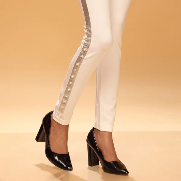 Cream Color Plain Tights