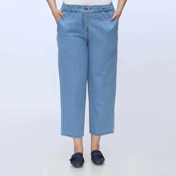 Sky Blue Baggy Fit Denim Pant