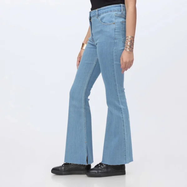 Sky Blue Bell Bottom Denim Pant - Image 3