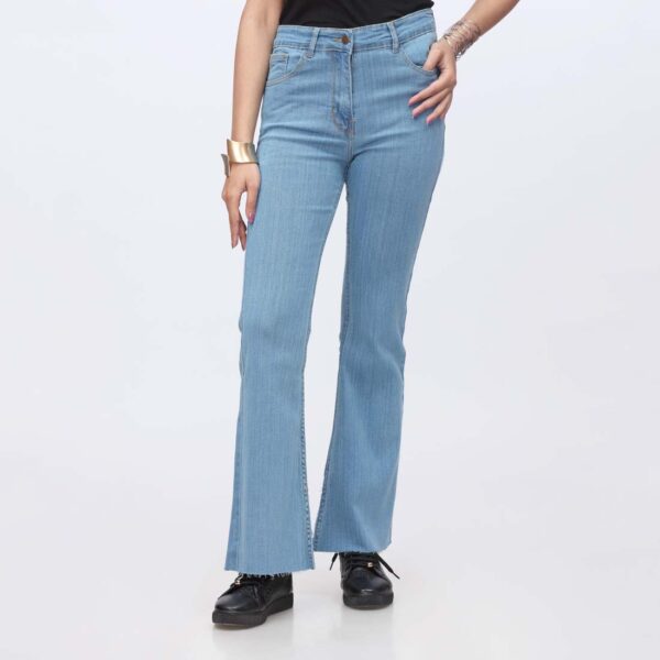 Sky Blue Bell Bottom Denim Pant