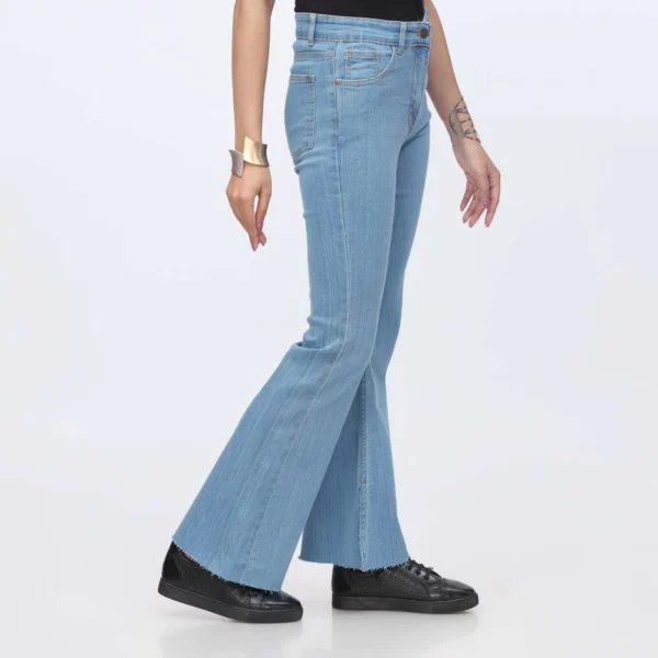 Sky Blue Bell Bottom Denim Pant - Image 2