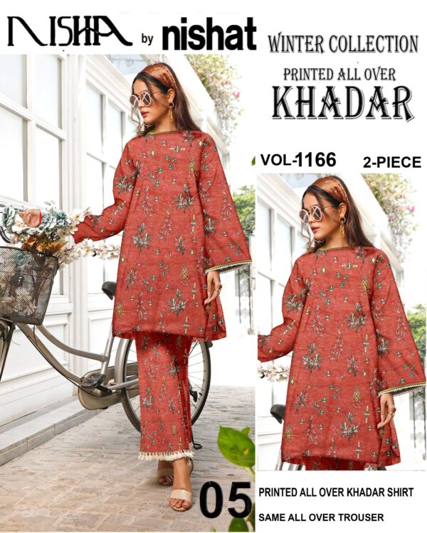 Ladies Unstitched Fabric NISHA by nishat" for Winter Collection - Image 3