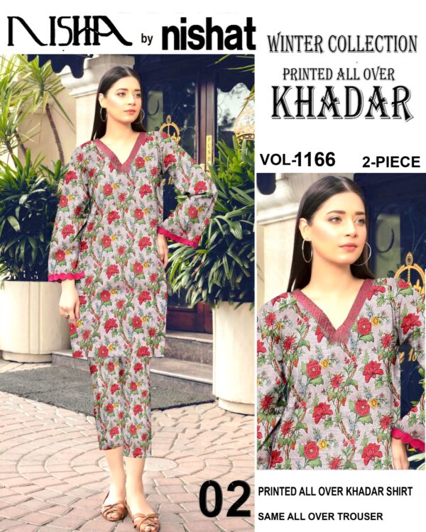 Ladies Unstitched 2pc Fabric by"NISHA by nishat" for Winter Collection