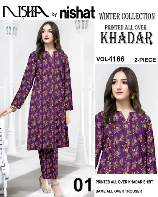 Ladies Unstitched 2pc Fabric by"NISHA by nishat" for Winter Collection - Image 2