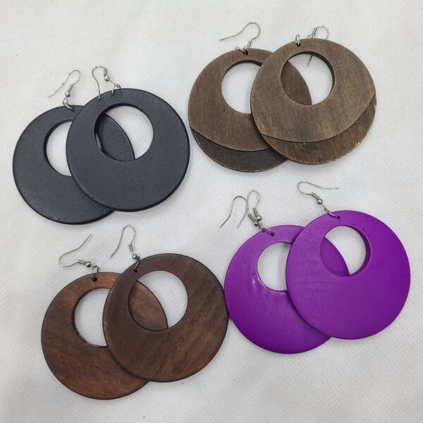 Wooden Earrings each pair - Image 4