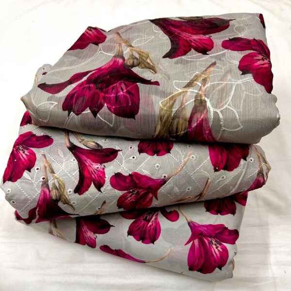 3 PCS Ladies best quality Unstitches suits multi colors in low rates - Image 5