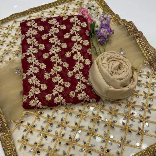 Chiffon 3 PCs Ladies Unstitched Suits - Image 3