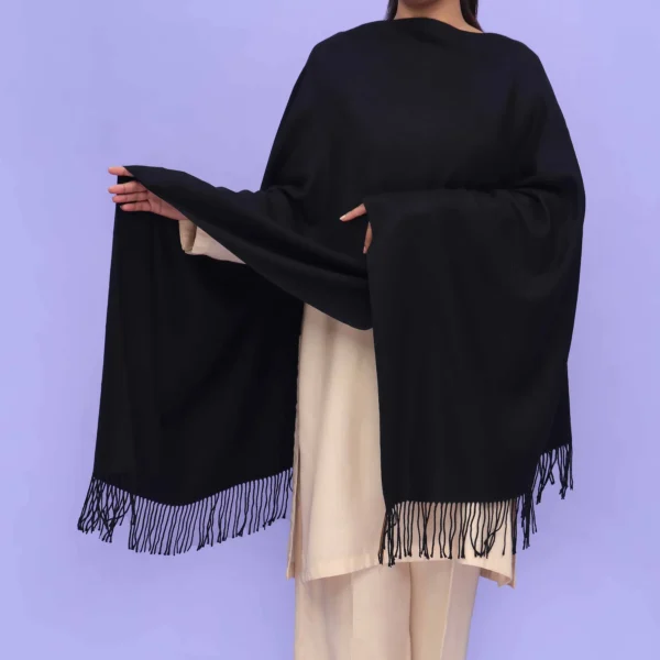 Black Acrylic Winter Shawl PN4232 - Image 2