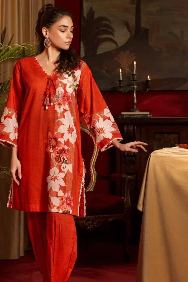 Gul Ahmad Red & Blods Spring Summer Lawn 2pc Unstitched Suit