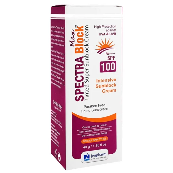 SPECTRA BLOCK MAX, SPF 100 Tinted Super Sunblock Cream 40g