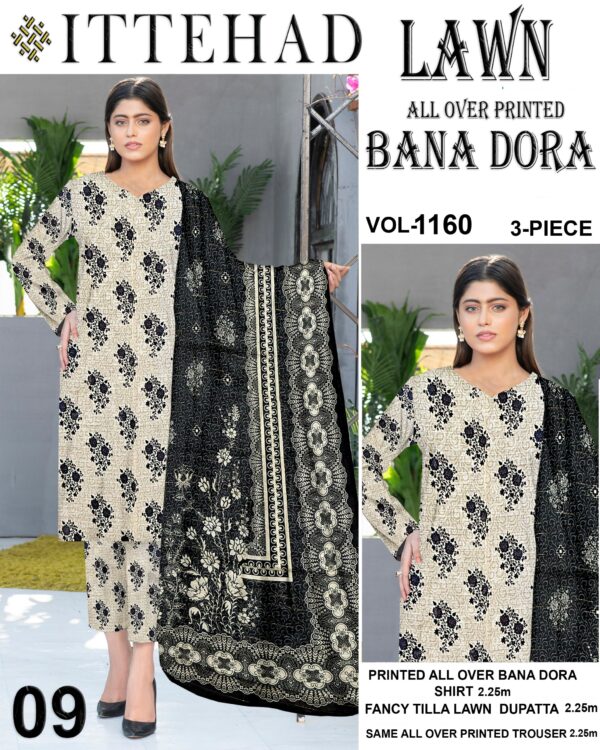 Ladies unstichable lawn fabric by "ITTEHAD"