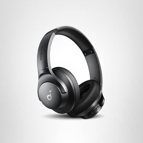 Soundcore by Anker Q20i Hybrid Active Noise Cancelling Headphones, Wireless Over-Ear Bluetooth, 40H Long ANC Playtime, Hi-Res Audio, Big Bass, Customize via an App, Transparency Mode (Black) - Image 2