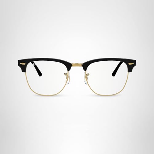 Ray-Ban Unisex RB3016 Clubmaster Square Sunglasses, Black/Clear Blue Light Filter, 51 mm - Image 2