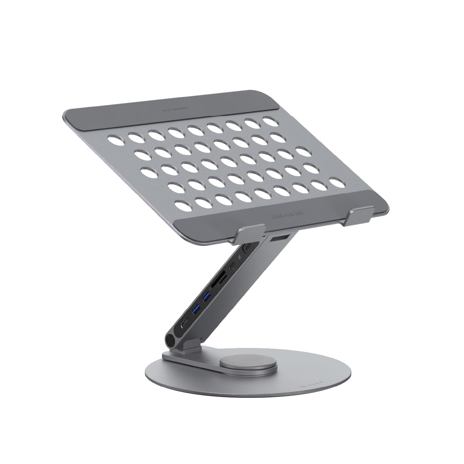 ADAM elements HUB 360 8-in-1 USB-C Docking Station, 360° Rotating Laptop Stand with 4K HDMI, 100W PD, USB 3.2, SD/TF Card Reader for MacBook Pro/Air M4 M3 M2, iPad & Windows Laptops