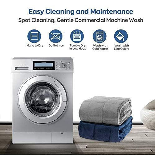 Cottonblue Weighted Blanket 15 lbs Queen Size 60x80 inches, Flannel Shaggy Sherpa Weighted Blanket for Adults Comfortable Weighted Blankets for Calming and Relax, Bed Sofa Heavy Blankets, Grey - Image 4