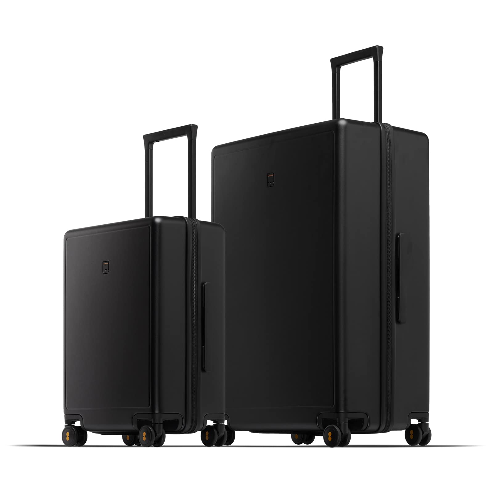 LEVEL8 Elegance Matte Luggage Set, 20 Inch Carry-on Luggage, 28“ Large Suitcase Lightweight Hardside Suitcases with Wheels,Tsa Lock,2-Piece Set(20/28), Black