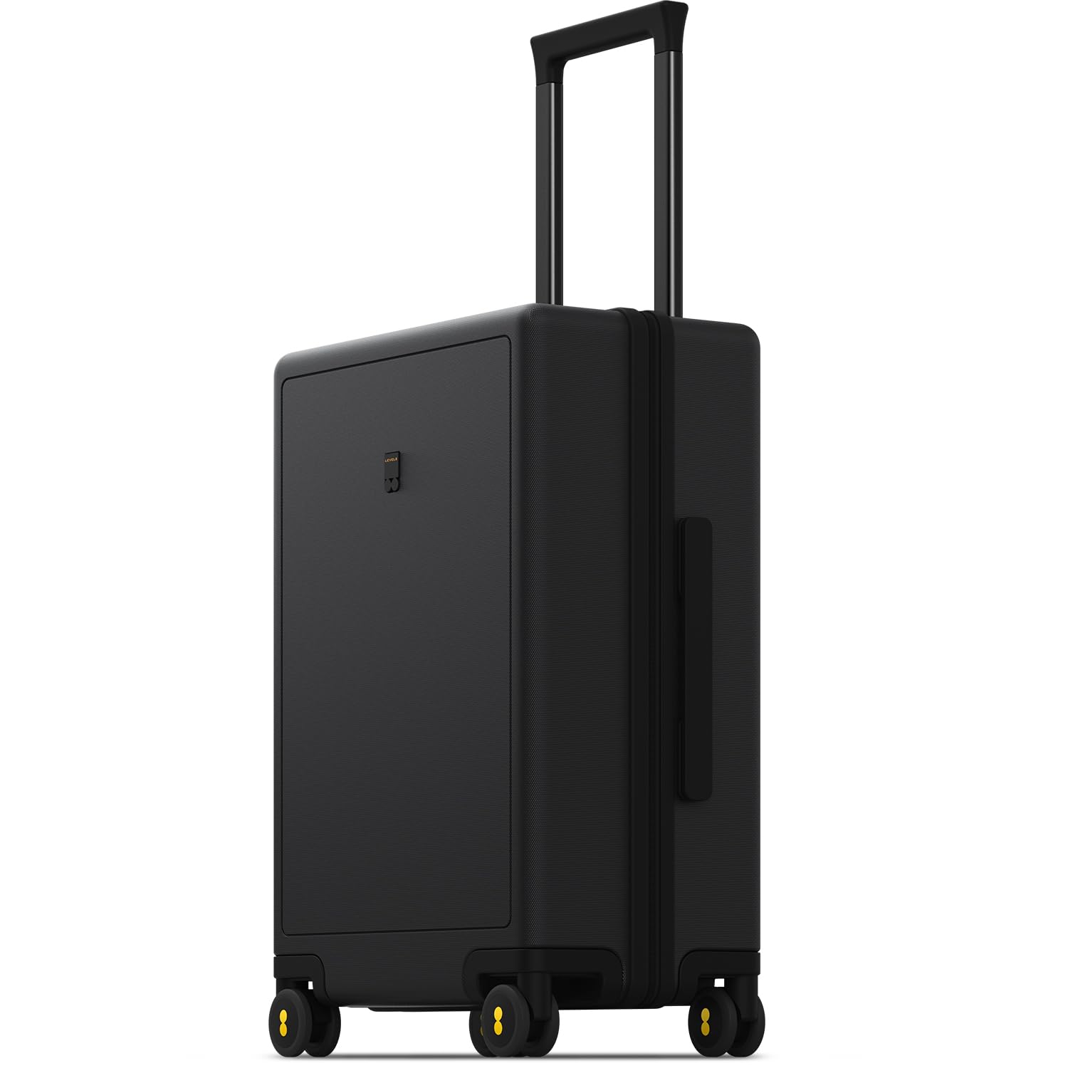 LEVEL8 Hard Shell Carry on Luggage Airline Approved, Carry-on Suitcases with Wheels, Lightweight Luminous Textured Hardside Travel Bag with Tsa Lock, 20 Inch, Black