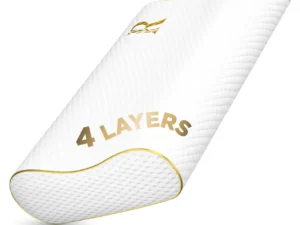 Memory Foam Pillow, Cervical Pillow, 4-Layer Queen, Contour Pillow, Side Sleeper, Neck Support, Pillow for Neck Pain, CertiPUR-US