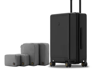 LEVEL8 Elegance Carry-on Suitcase, 20 Inch Carry on Luggage, Hardside Large Suitcases with Wheels, Tavel Bag with Tsa Lock, Black