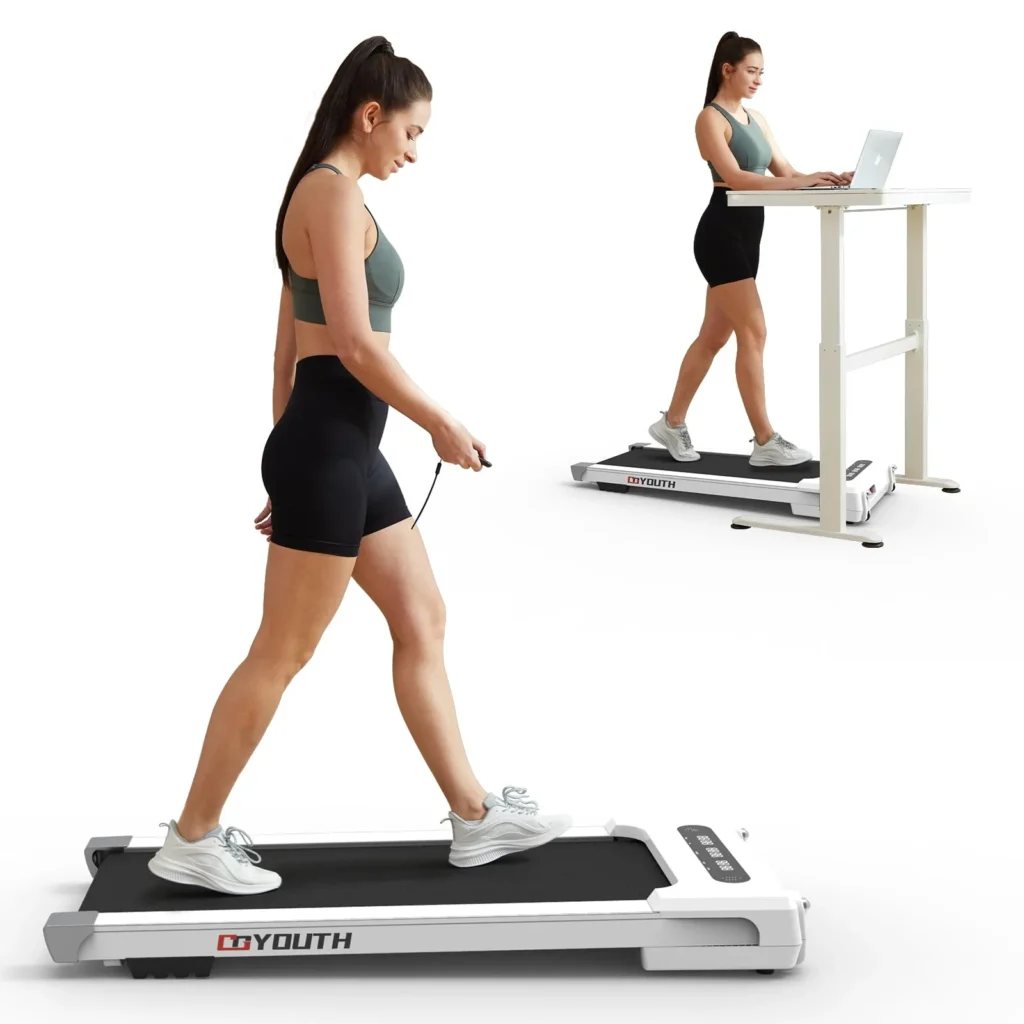 GOYOUTH 2 in 1 Under Desk Electric Treadmill Motorized Exercise Machine ...