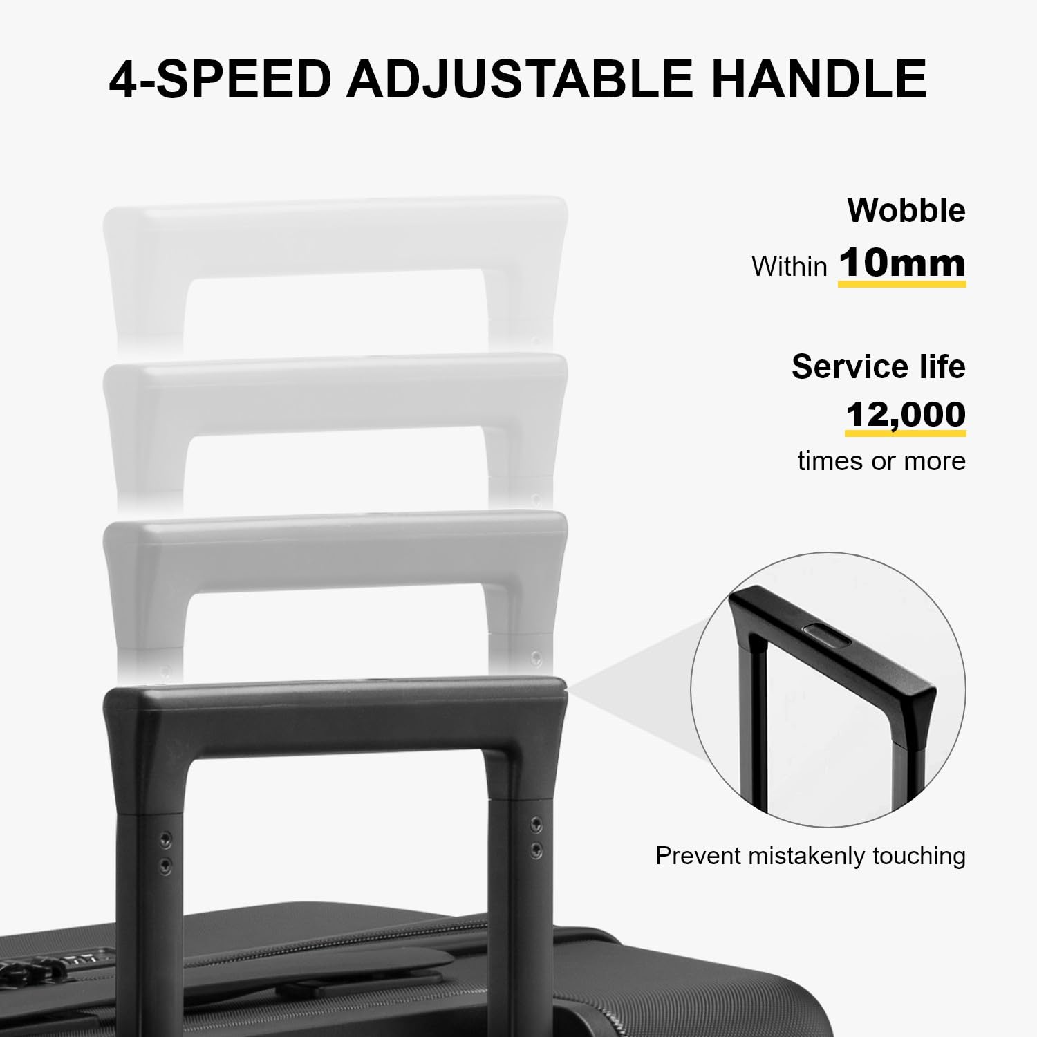 LEVEL8 Hard Shell Carry on Luggage Airline Approved, Carry-on Suitcases with Wheels, Lightweight Luminous Textured Hardside Travel Bag with Tsa Lock, 20 Inch, Black - Image 6