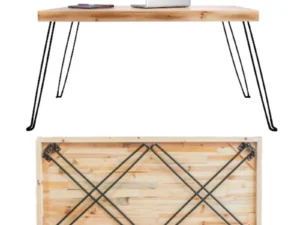 Sleekform Wood Folding Table - Portable Folding Desk - No Assembly Easy Fold Desks for Small Spaces - Space Saving Collapsible Computer Tables for Work, Writing, Crafts