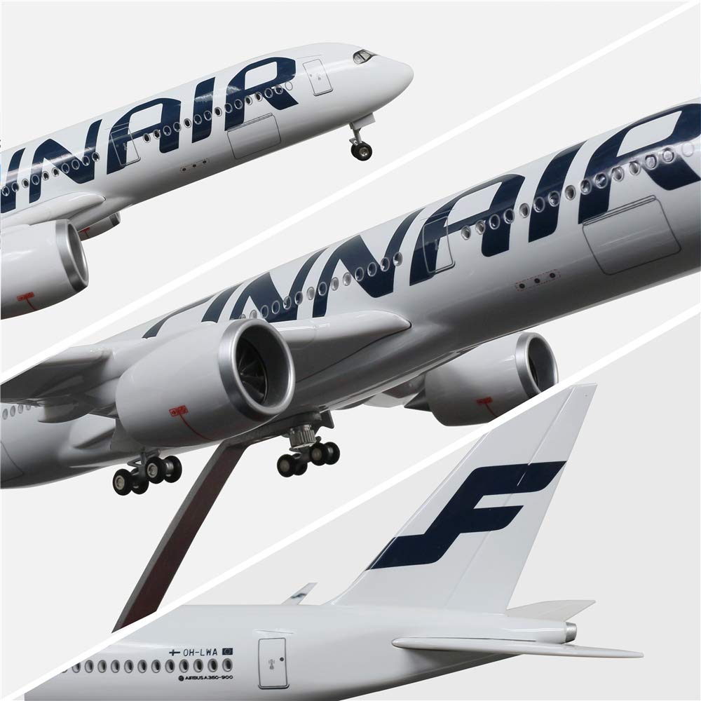 24-Hours 18” 1:142 Airplane Model Finn Airbus 350 Plane Model Kits with LED Light(Touch or Sound Control) for Decoration or Gift - Image 3