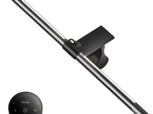 Quntis Monitor Light Bar with Remote, 20.1'' Dual Light Screen Light Bar, Sliding Weighted Clip Fit for All Screens, Adjustable Stepless Dimming, Eye Caring No Glare Gaming Work Desk Lamp, Gray