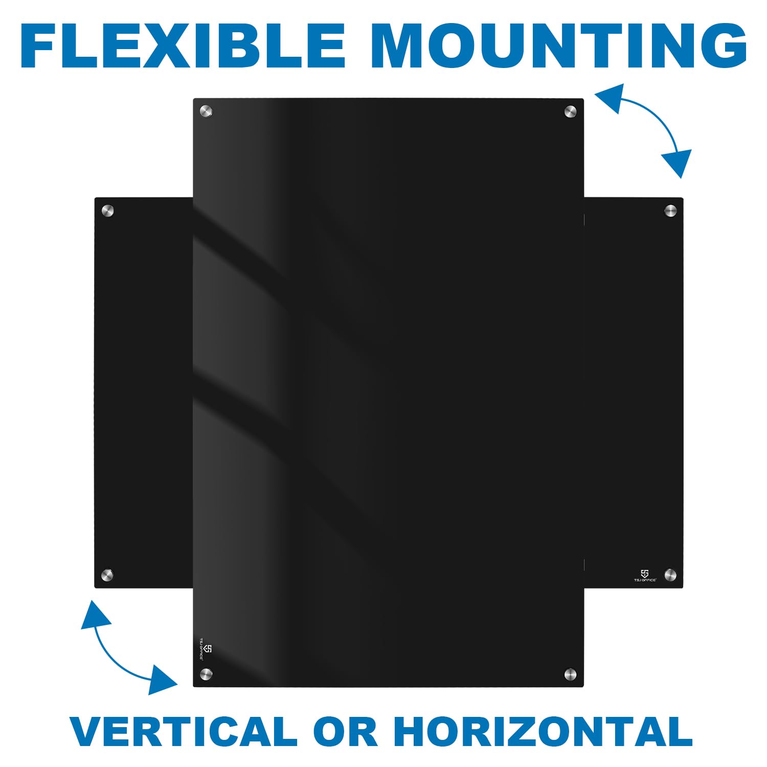 TSJ OFFICE Glass Dry-Erase Board - 36 x 24 Inches Wall Mounted Black Glass Magnetic Whiteboard, Frameless Large White Board for Office, Home & School - Image 6