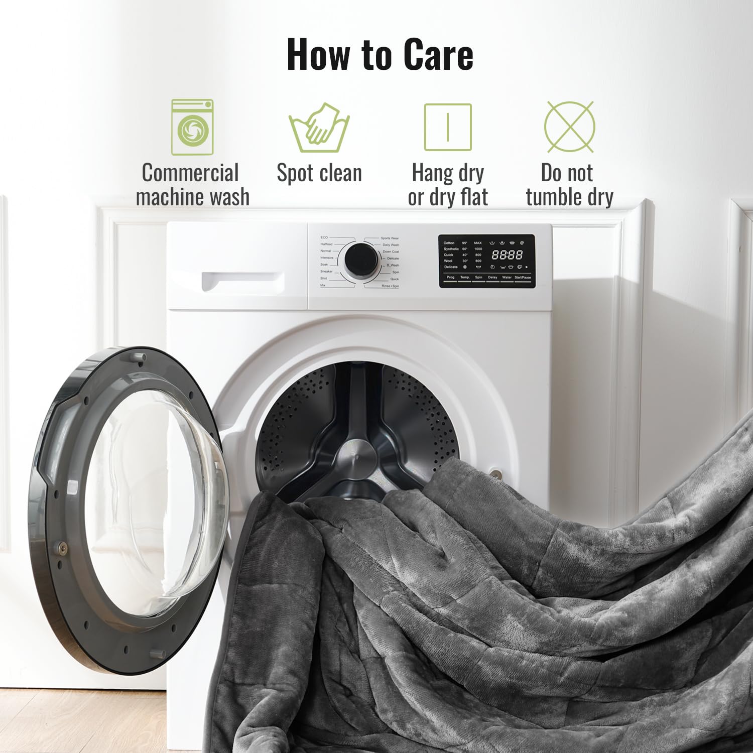 Weighted Blanket Queen Size 15lbs 60x80 Sherpa Fleece Heavy Throw Grey - Image 4