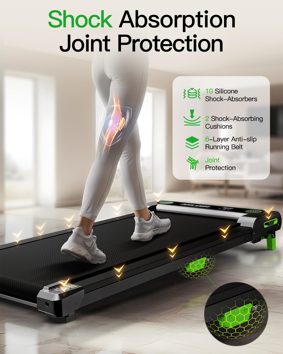 AKLUER Walking Pad with Incline, Walking Treadmills for Home, 2.5 HP Under Desk Treadmill Small with Remote Control, Walking Pad Small Treadmill with LED Display - Image 3