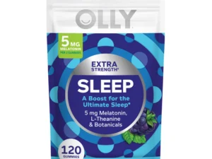OLLY Extra Strength Sleep Gummy, 5 mg Melatonin, L-Theanine, Chamomile, Lemon Balm Extracts, Sleep Aid, BlackBerry Flavor - 120 Count