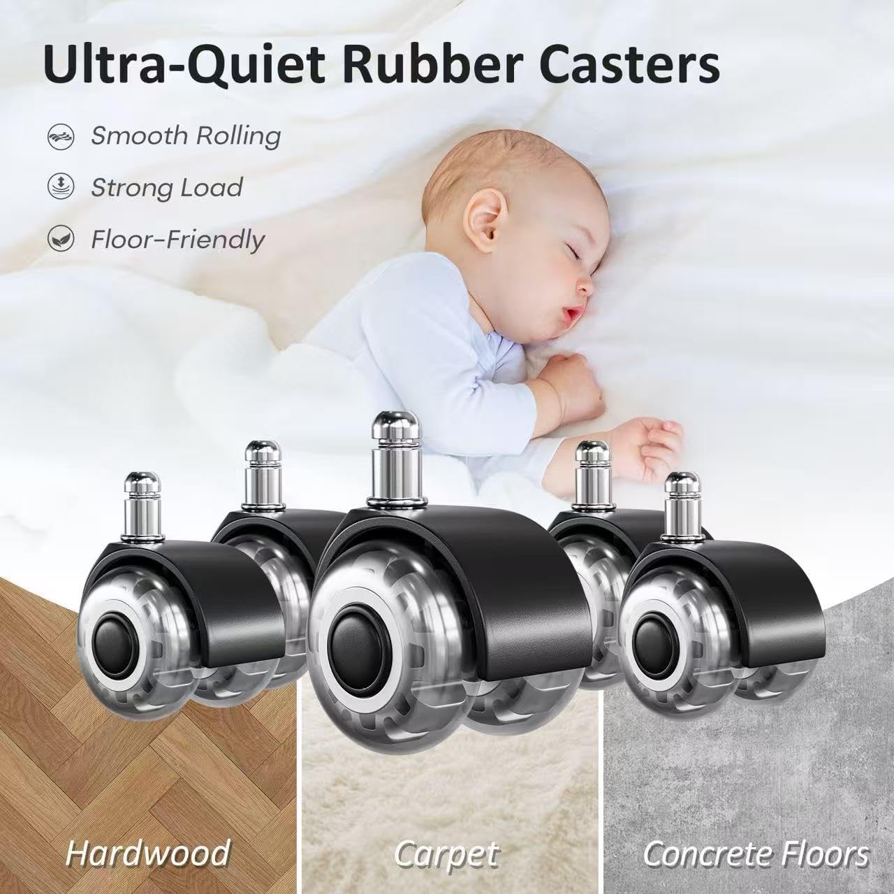 JULYMON Brown Leather Office Desk Chair with Quiet Rubber Wheels, Height Adjustable, Padded Arms, Vintage Mid Century Office Chair, Retro Style Desk Chair - Image 8