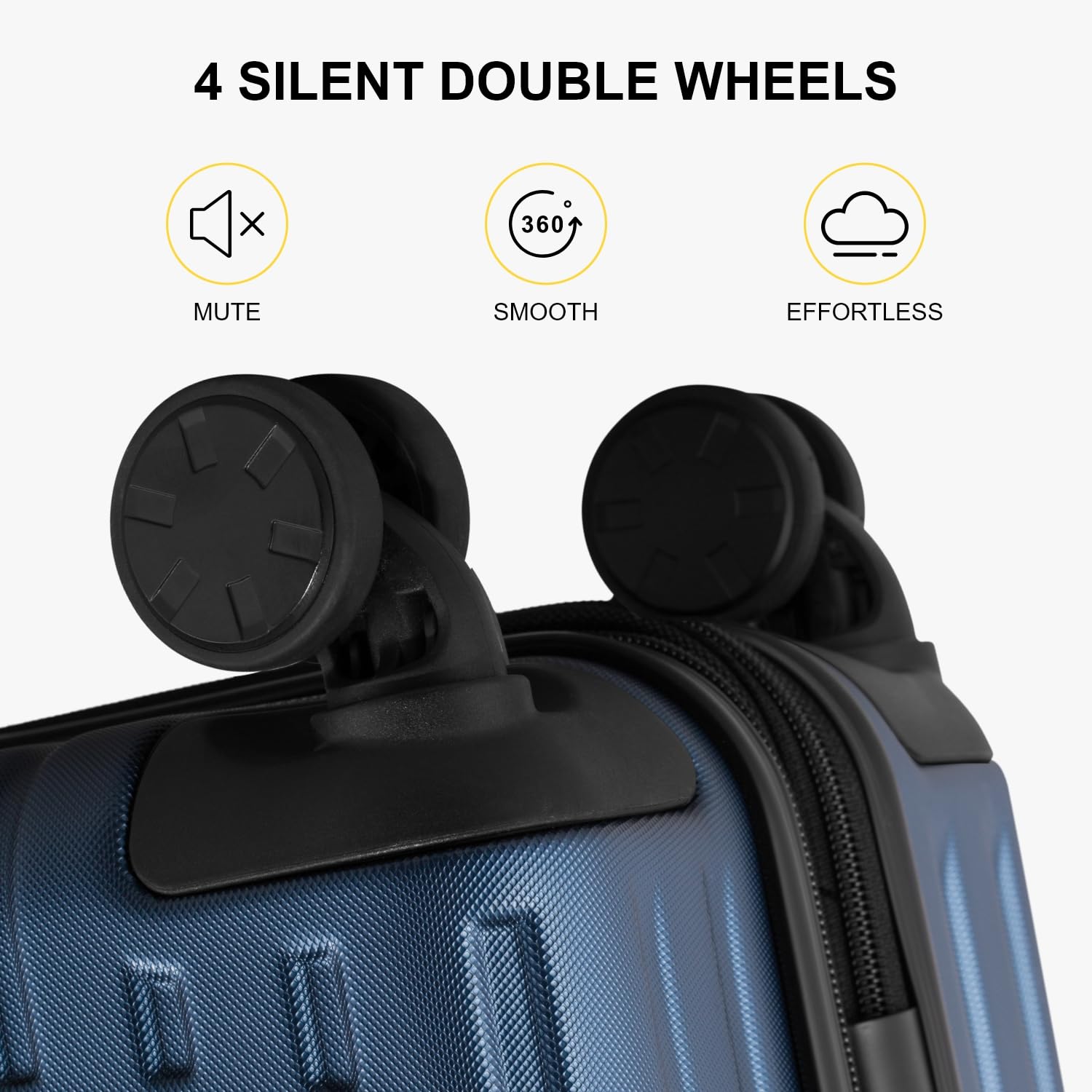 LEVEL8 Grace Carry on Luggage Airline Approved, 20 Inch Expandable Hard Sided Luggages with Spinner Wheels, Harshell Small Rolling Suitcase for Women Men with Tsa Lock, Blue - Image 4