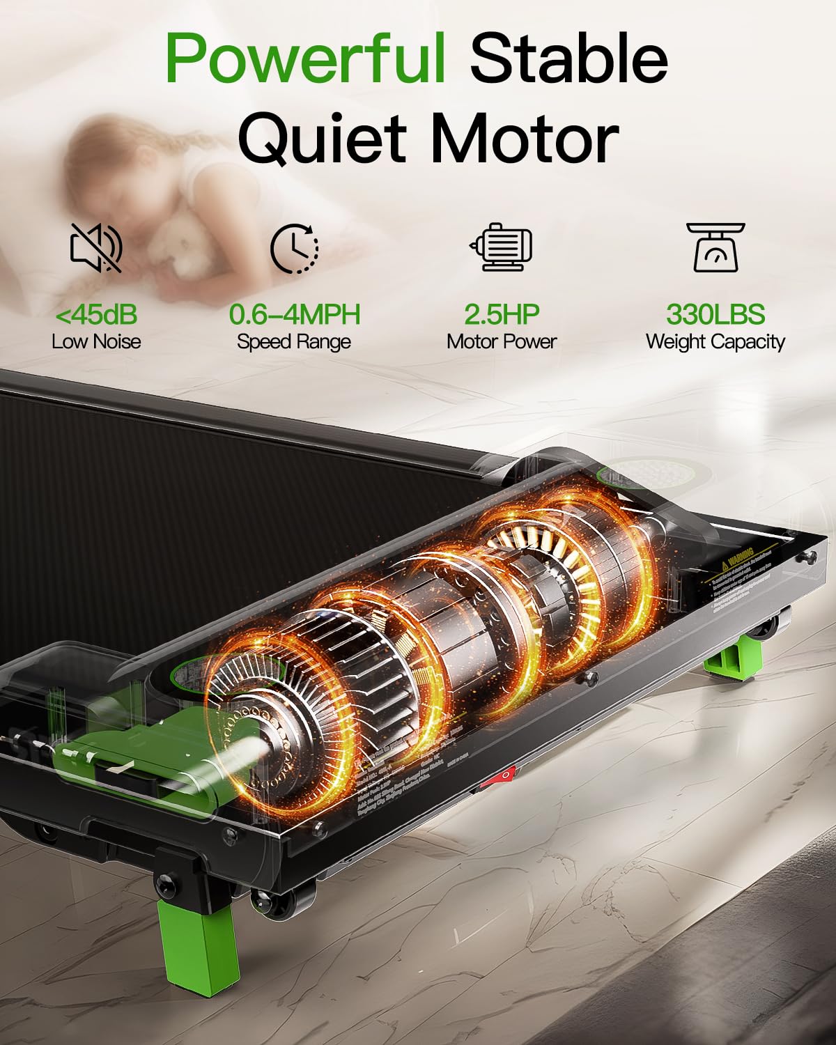 AKLUER Walking Pad with Incline, Walking Treadmills for Home, 2.5 HP Under Desk Treadmill Small with Remote Control, Walking Pad Small Treadmill with LED Display - Image 6