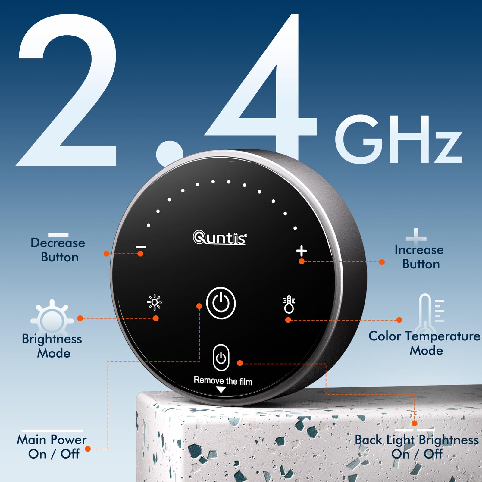 Quntis Monitor Light Bar with Remote, 20.1'' Dual Light Screen Light Bar, Sliding Weighted Clip Fit for All Screens, Adjustable Stepless Dimming, Eye Caring No Glare Gaming Work Desk Lamp, Gray - Image 5