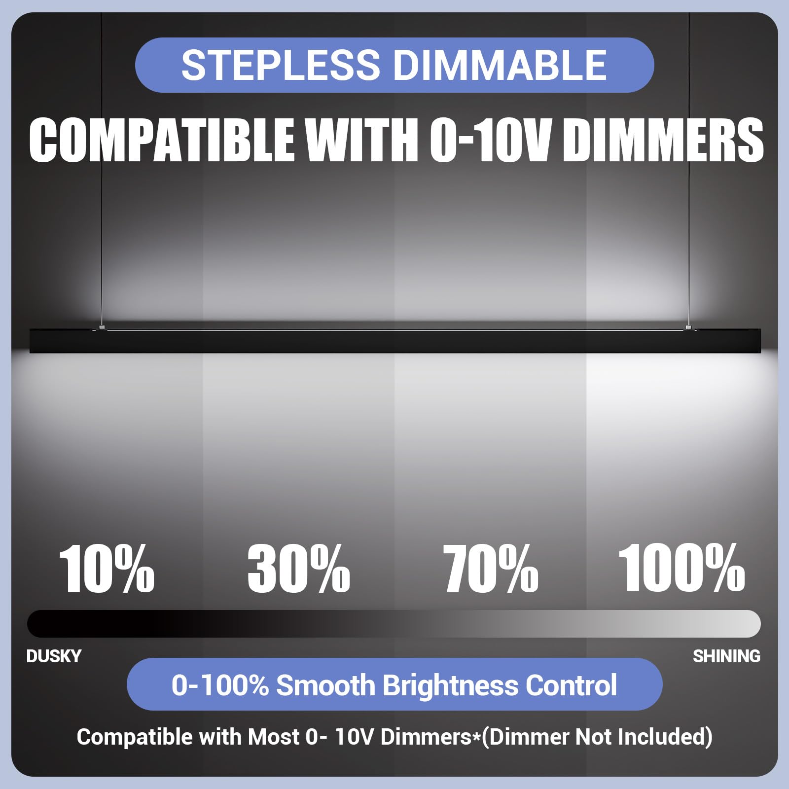 8FT LED Linear Light,100/90/80/70/60W Up and Down Light, 3000/4000/5000K CCT,Commercial And Residential Linear Lights Fixture for Office,Pendant Lights for Home,Shop,Garage,Basement,School-4Pack - Image 5