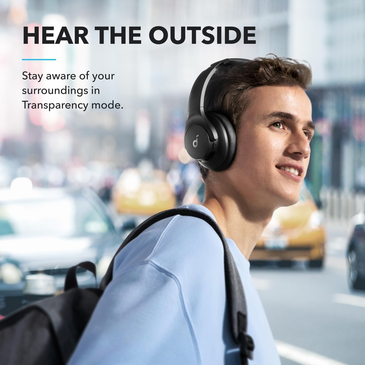 Soundcore by Anker Q20i Hybrid Active Noise Cancelling Headphones, Wireless Over-Ear Bluetooth, 40H Long ANC Playtime, Hi-Res Audio, Big Bass, Customize via an App, Transparency Mode (Black) - Image 5